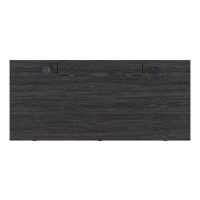 Bureau Elevate de 60 po à hauteur réglable avec rangement et recharge sans fil - blanc et gris