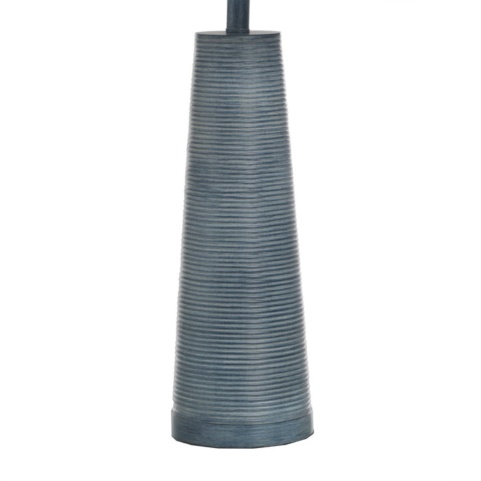 Lampe de table texturée Sadie de 31,5 po avec abat-jour blanc - lavis denim 