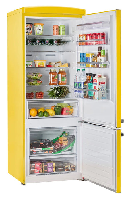 Réfrigérateur Classic Rétro d’Unique de 28 po et de 17 pi3 à congélateur inférieur - jaune - UNQ-310L Y TM