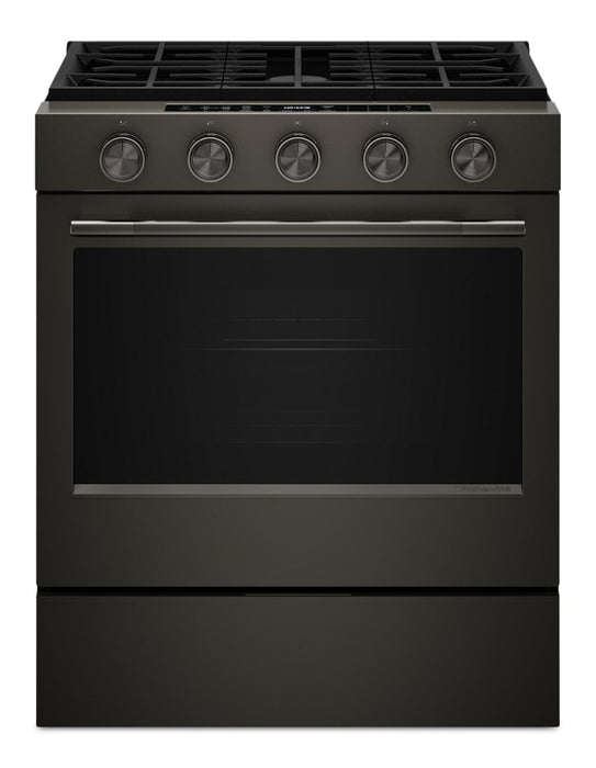 Cuisinière à gaz encastrée KitchenAid de 5,0 pi³ et de 30 po avec modes à convection - minerai noir - KSGS530SBE