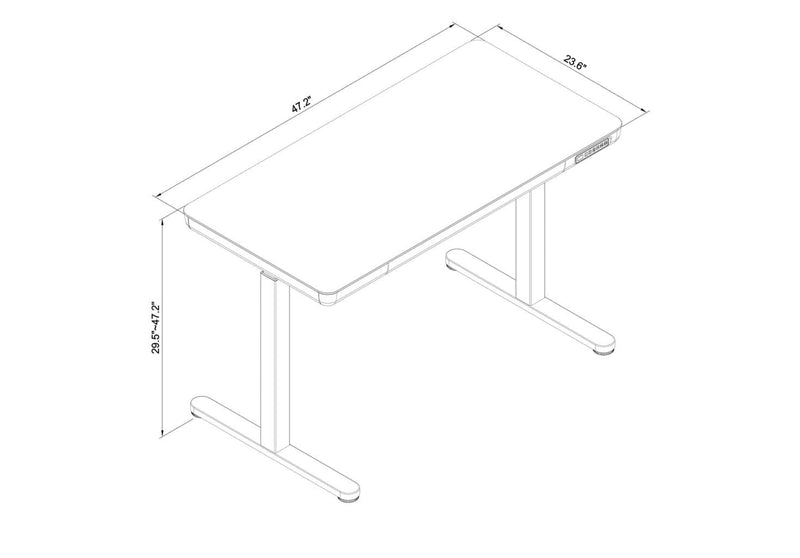 Bureau Metro de 47,24 po à hauteur réglable avec rangement et ports USB - blanc