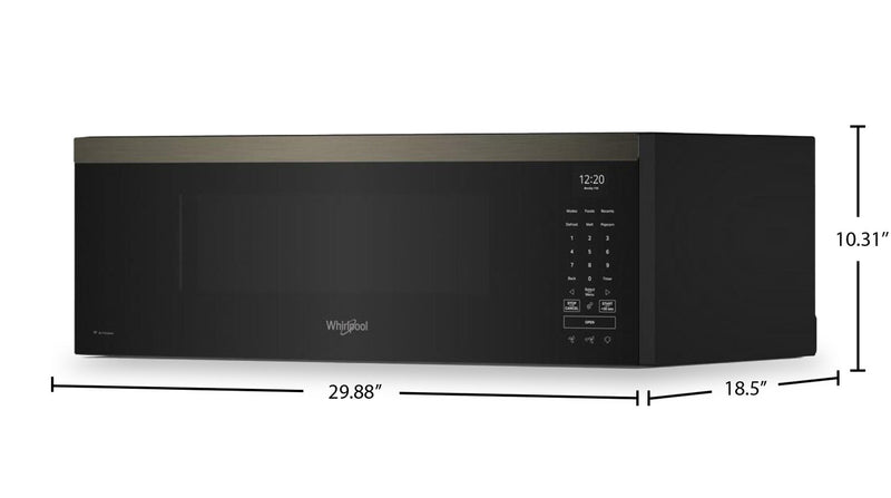 Four à micro-ondes à hotte intégrée intelligent à profil bas Whirlpool de 1,1 pi3 - acier inoxydable noir - YWMML5530RV