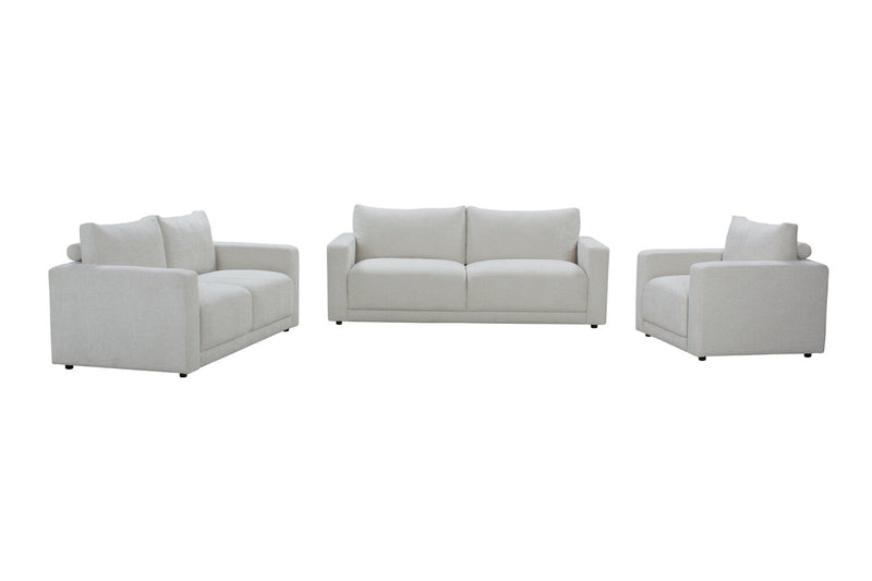 Causeuse Lainey de 65,35 po en tissu avec coussins de dossier amovibles - beige 