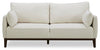 Sofa Gena de Cindy Crawford Home de 78,7 po de format condo en tissu d’apparence lin avec coussins de dossier amovibles - blanc coton