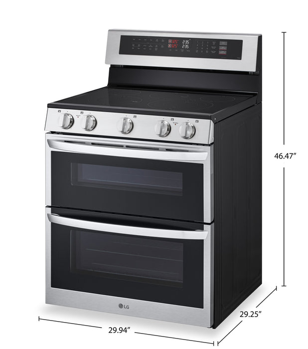 Cuisinière intelligente électrique LG à four double de 7,3 pi3 avec convection ProBake ConvectionMD - acier inoxydable - LDEL7324SE