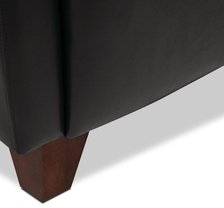 Fauteuil d’appoint Zello de 29,92 po en similicuir avec pattes en bois - noir