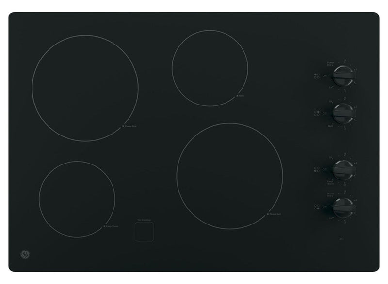 Surface de cuisson électrique GE de 30 po à 4 brûleurs - noire - JP3030DWBB