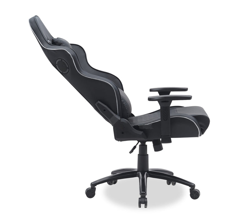 Fauteuil de jeu ergonomique Falcon de 30 po avec haut-parleurs Bluetooth intégrés et éclairage à DEL - noir