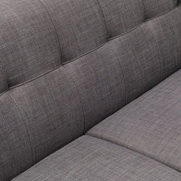 Sofa Freeman de Kort & Co. de 80 po de format condo en tissu d’apparence lin avec base et pattes en bois - gris anthracite