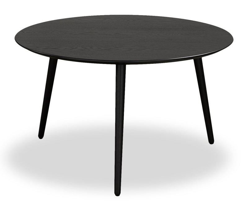 Table à café moderne Viola de 29,5 po avec dessus rond - frêne noir 
