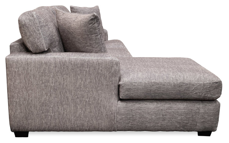 Sofa sectionnel de gauche Luxe 3 pièces fabriqué au Canada en tissu avec coussins amovibles - gris colombe Zaftig