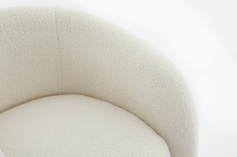 Fauteuil d’appoint courbé Solo de 31,1 po en tissu sherpa - crème glacée