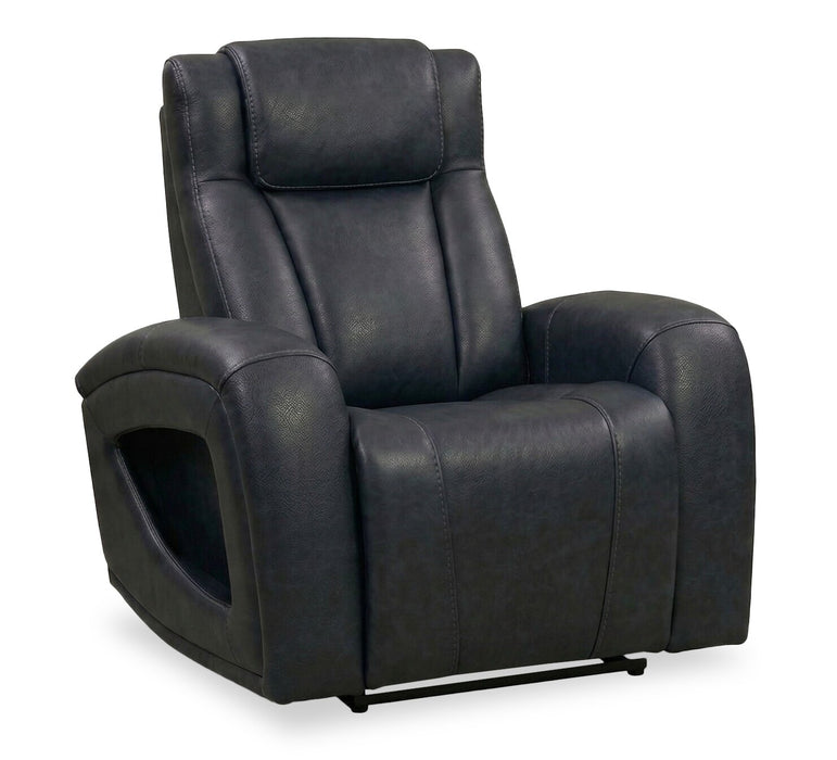 Fauteuil à inclinaison électrique Titan de Shaquille O’Neal Home de 42 po en cuir véritable avec confort Shaq-o-pedic - noir