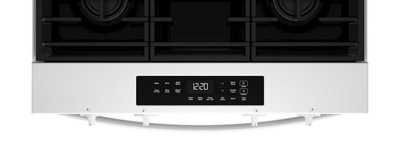 Cuisinière à gaz intelligente Whirlpool de 30 po, 5 pi³ – blanche – WSGS3330TW