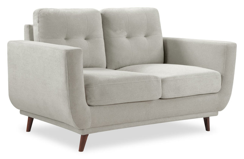 Causeuse Cosmo de 57 po en tissu avec coussins de dossier capitonnés - gris