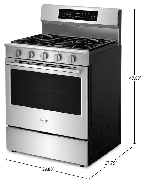 Cuisinière intelligente à gaz Maytag de 5 pi³ à convection véritable avec mode gril - acier inoxydable - MFGS8030RZ