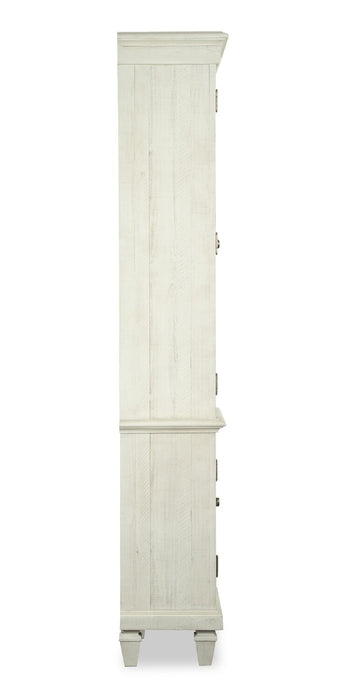 Section latérale rustique Baron de 22 po avec rangement et système de gestion des câbles - albâtre