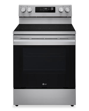Cuisinière intelligente électrique LG de 6,3 pi³ et de 30 po avec convection ProBake ConvectionMD et EasyCleanMD - acier inoxydable - LREN6321YE