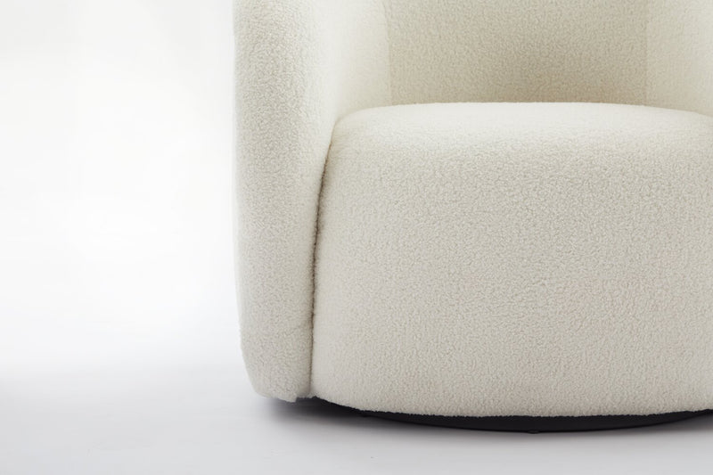 Fauteuil d’appoint courbé Solo de 31,1 po en tissu sherpa - crème glacée