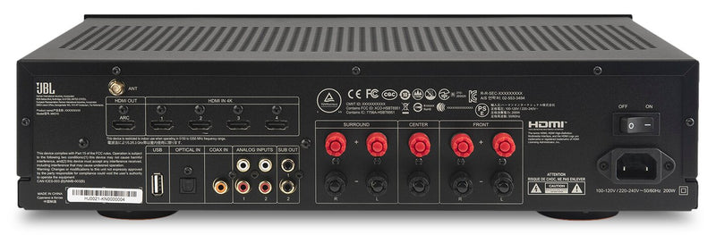 Récepteur AV à 5.2 canaux JBL MA310 4K – blanc (JBLMA310WHTAM)