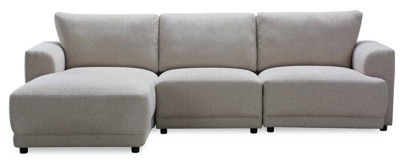 Sofa sectionnel modulaire de gauche Voyage 3 pièces en tissu avec coussins de dossier amovibles - taupe