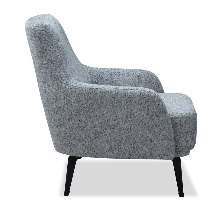 Fauteuil d’appoint Monroe de 29 po en tissu avec pattes en métal - gris