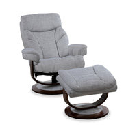  Fauteuil pivotant inclinable Easton antistress de 33,5 po en tissu de chenille avec repose-pieds - gris argenté