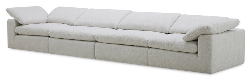 Sofa sectionnel modulaire Sky 4 pièces en tissu avec coussins amovibles en duvet et plumes - blé Nathan