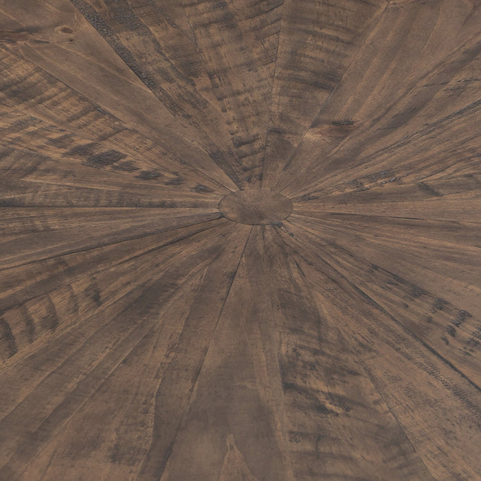 Table de bout ronde rustique Sol de Kort & Co. de 24 po en pin massif - brune