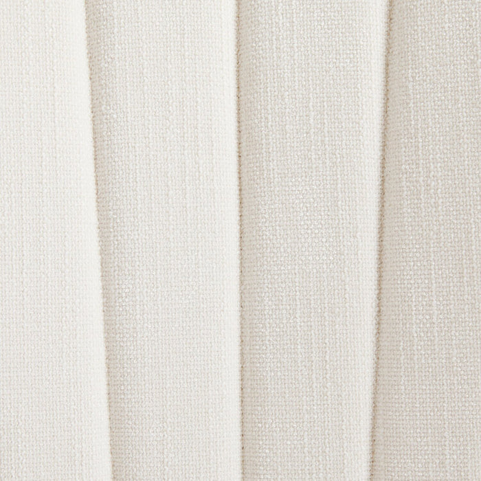 Chaise de salle à manger Zoe en tissu de polyester et en métal avec capitonnage à canaux - ivoire