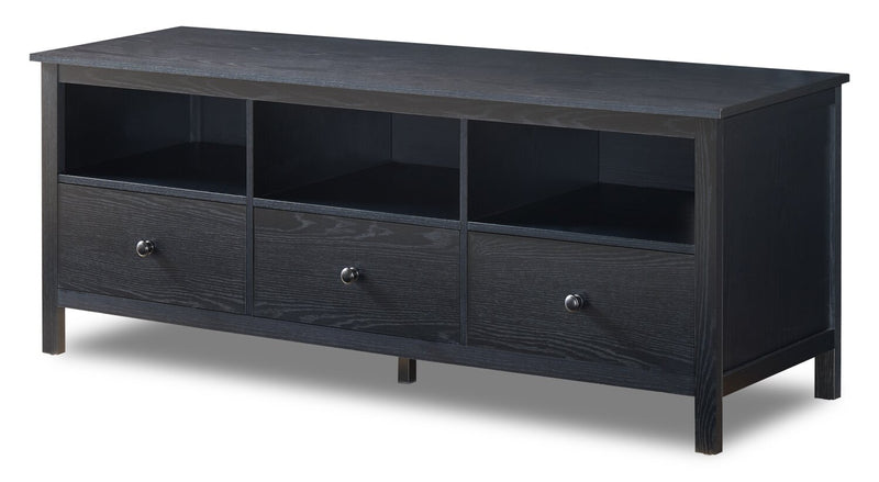 Meuble pour téléviseur moderne Renner de 58 po avec rangement pour téléviseurs de jusqu’à 65 po - noir mat