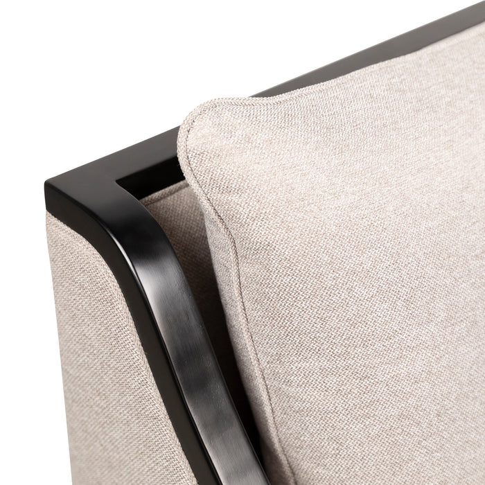 Fauteuil d’appoint Posh de 28,14 po en tissu avec coussins de dossier et de siège amovibles et pattes en bois - beige