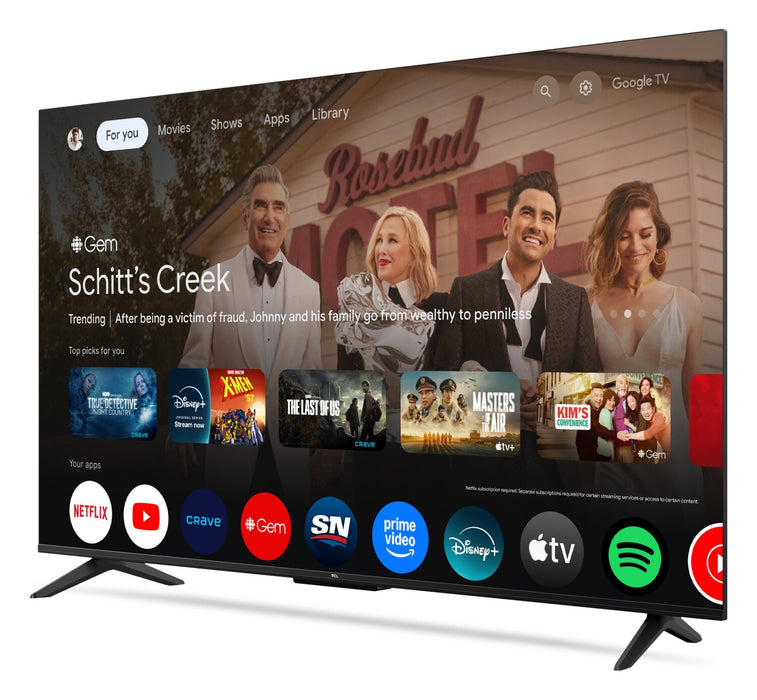 Téléviseur intelligent TCL S45K UHD 4K de 50 po avec Google TVMC