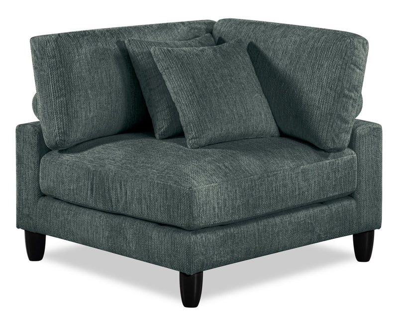 Fauteuil en coin modulaire Lounge de 40 po en tissu chenille - gris