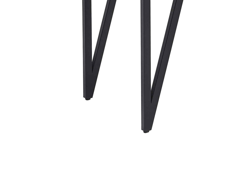 Table de bout moderne Juno de 22,5 po avec dessus en pierre frittée - noire