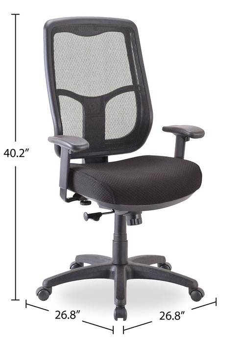 Chaise de bureau Remy de Tempur-Pedic de 26,8 po - noire avec dossier à mailles