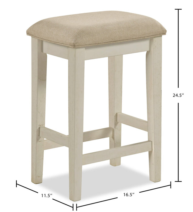 Console contemporaine Nyles de 60 po avec 3 tabourets de hauteur comptoir et ports USB - babeurre