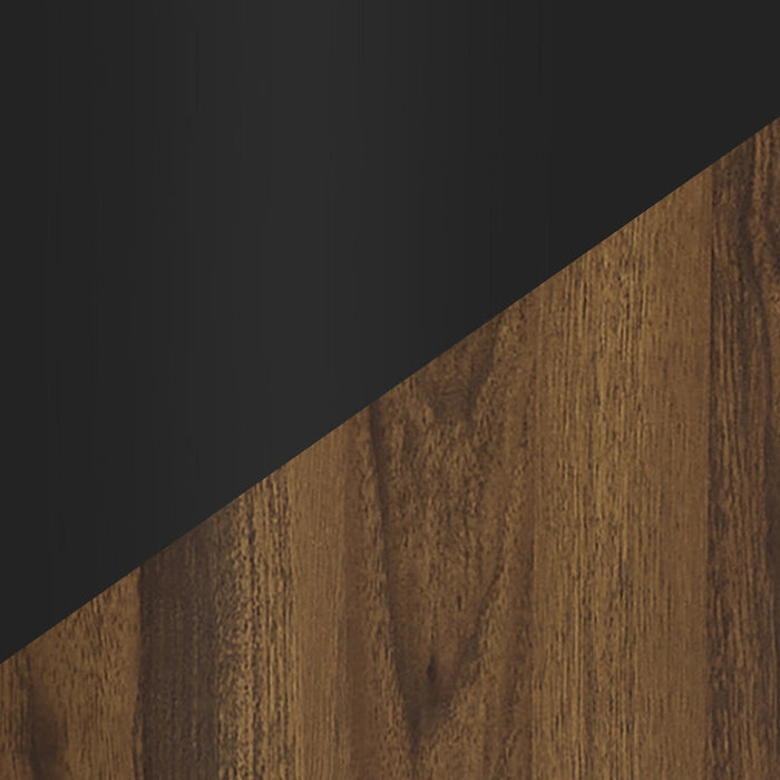 Meuble pour téléviseur rustique Elle de 72 po avec rangement et système de gestion des câbles pour téléviseurs jusqu’à 80 po - brun foncé et noir