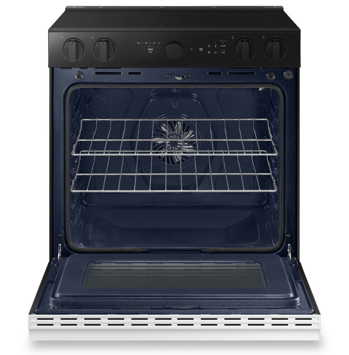 Cuisinière intelligente électrique encastrée Samsung de 6,3 pi³ avec caméra de four - verre blanc - NSE6DB870012AC