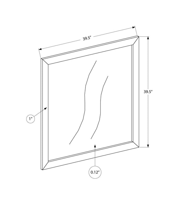Miroir de commode de chambre à coucher Aspen, à fixer au meuble ou à suspendre au mur - gris