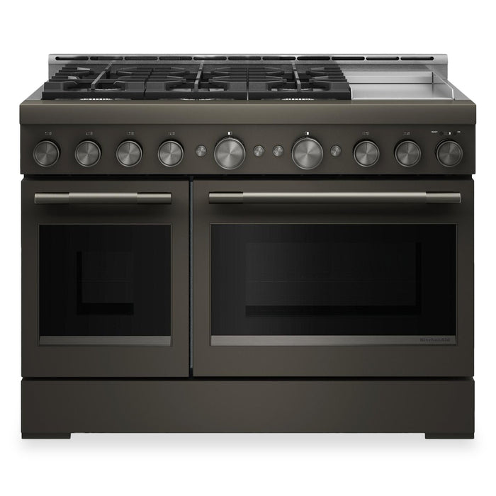 Cuisinière à gaz KitchenAid de 6,3 pi³ de style commercial à 6 brûleurs - minerai noir - KFGD948SBE