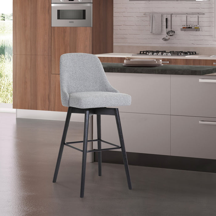 Tabouret Nash de hauteur comptoir en tissu en polyester et en métal - gris