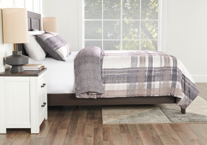 Ensemble d’édredon Connor de 3 pièces pour très grand lit - brun