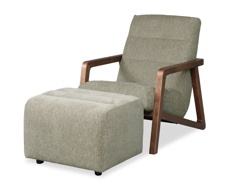Pouf Cove de 27 po en tissu de chenille - vert olive