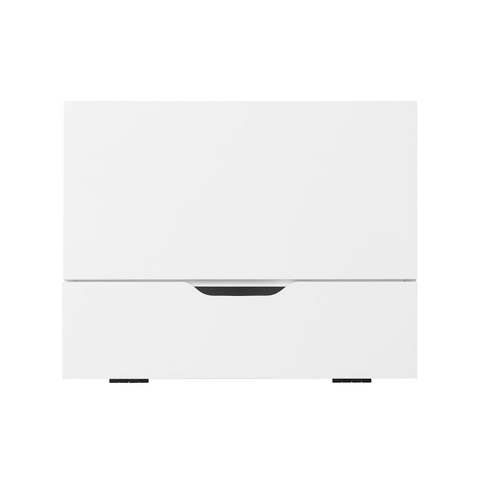 Table de nuit Akio de 18 po (l) x 25,75 po (H) à 1 tiroir avec dessus relevable et rangement - blanche et noire