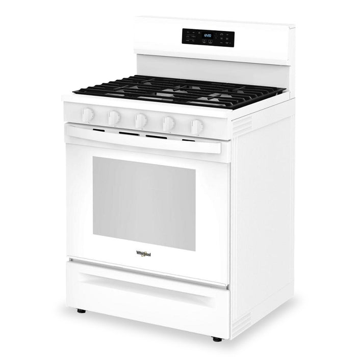 Cuisinière à gaz Whirlpool de 5 pi³ avec friture à air et autonettoyage - blanche - WFGS5030RW