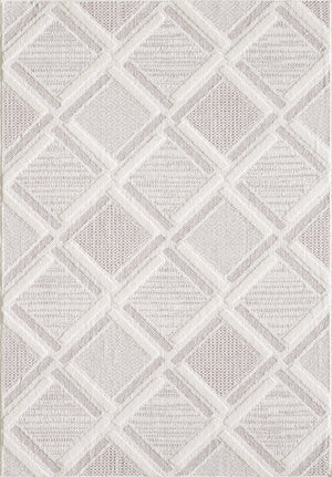 Carpette Knox beige à motif marocain - 7 pi 11 po x 10 pi 10 po