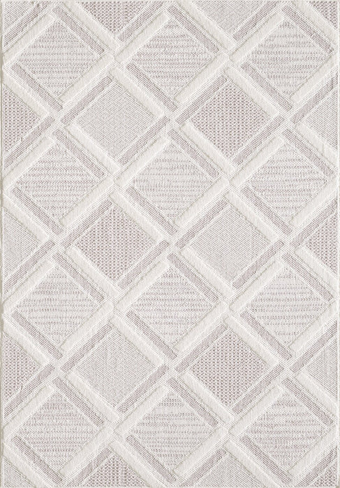 Carpette Knox beige à motif marocain - 7 pi 11 po x 10 pi 10 po