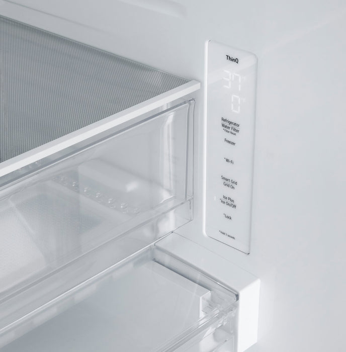 Réfrigérateur intelligent LG de 25 pi³ à portes françaises avec machine à glaçons - acier inoxydable noir - LF25S6200D