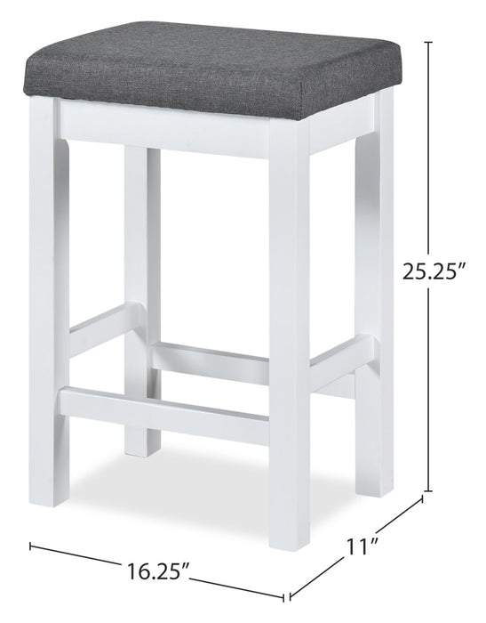 Coin-repas moderne Noah de 60 po avec 3 tabourets de hauteur comptoir et ports USB - blanche